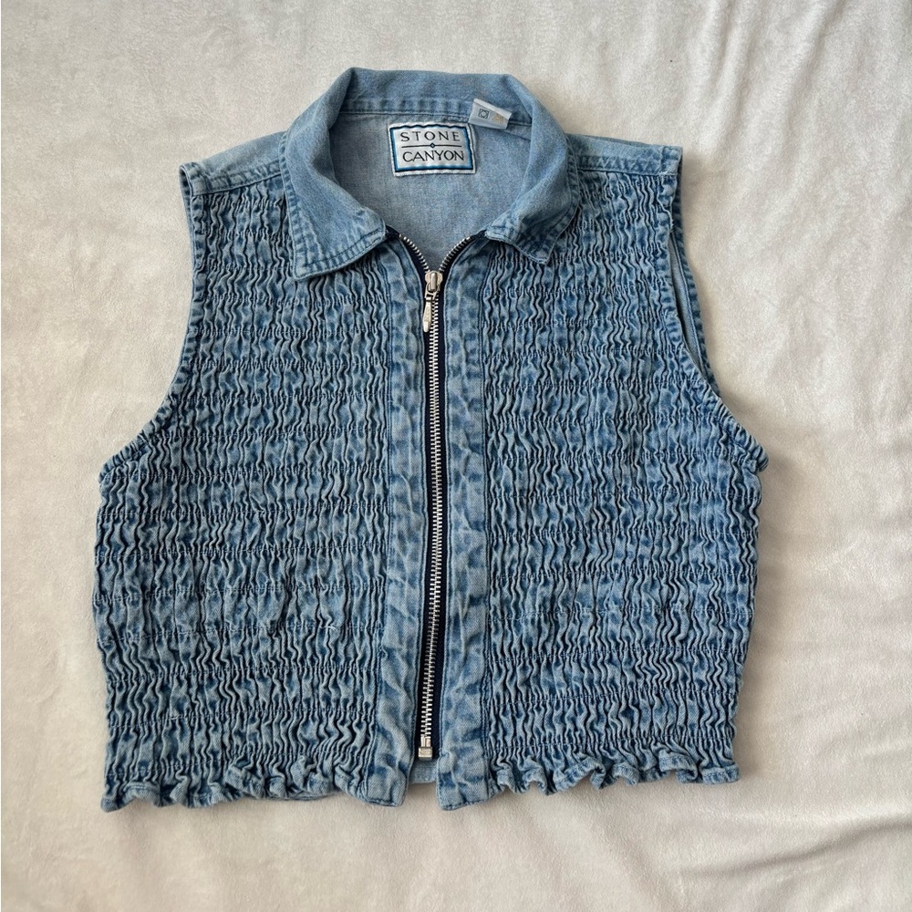 Stone Canyon Denim Zip up Vest
